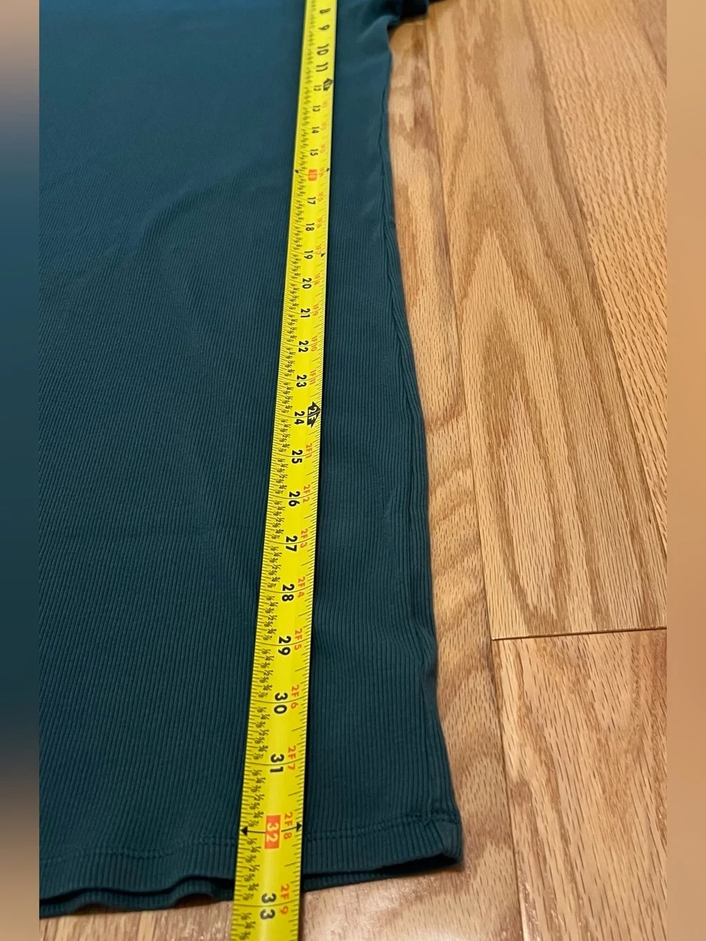 GAP Dark Green Short Sleeve Ribbed Knit Dress